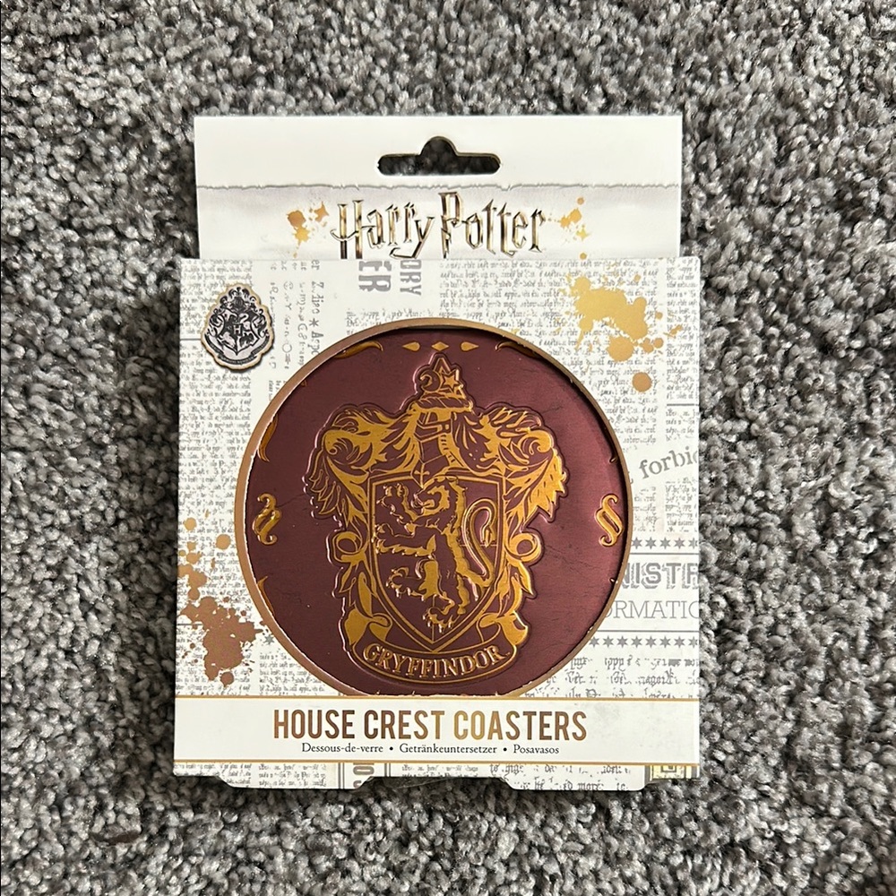 Harry Potter House Crest Coasters Hogwarts Coasters Gryffindor Slytherin NEW